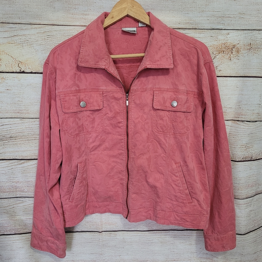 Chico’s Dusty Pink Colored Jacket Sz 2